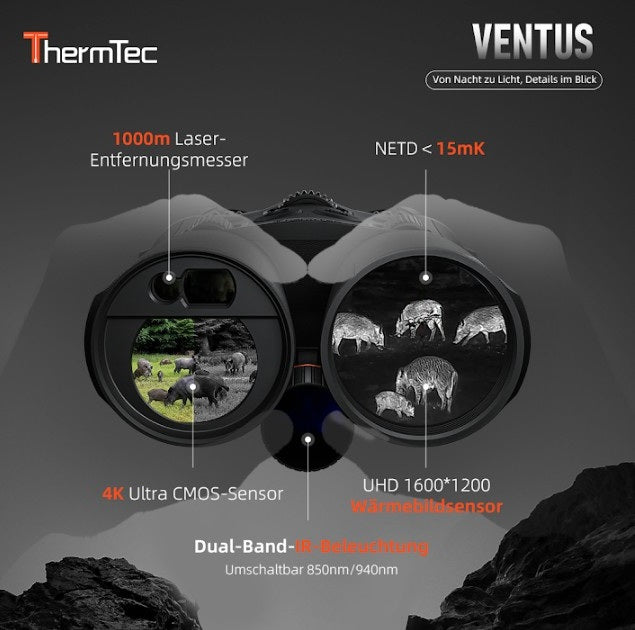 ThermTec Ventus 635L – Wärmebild-Binokular 35mm 640x512 LRF NETD<15mK
